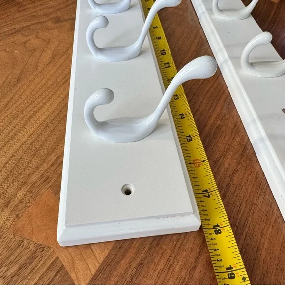 2 White Wall Hook Organizers. 1 White 18” and 1 Off-White 27”. - Picture 10 of 10